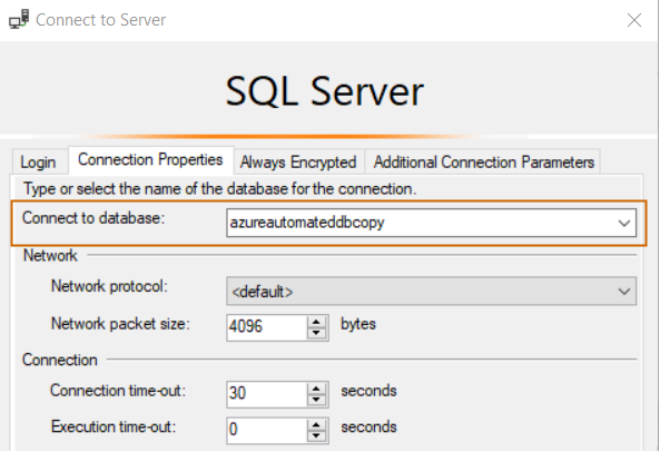 Connect azure SQL database 