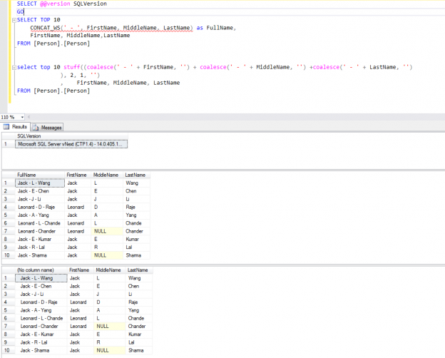 Top SQL string functions in SQL Server 2017