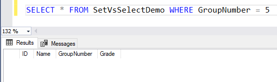 Output of select statement 