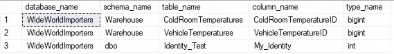 The result of this SQL INSERT statement in WideWorldImporters database