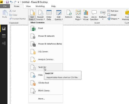 Import data from Data Source - TextCSV