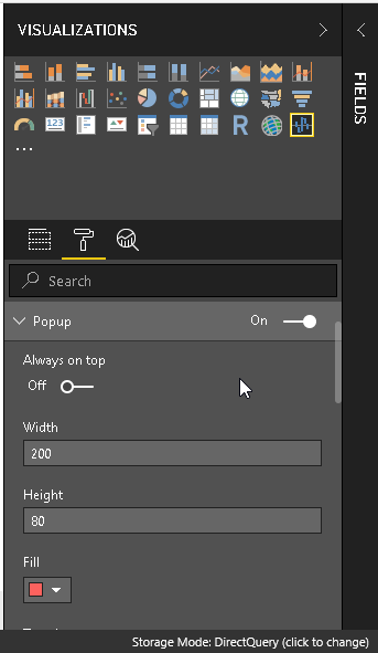 View the option to format pop up window in Pulse chart