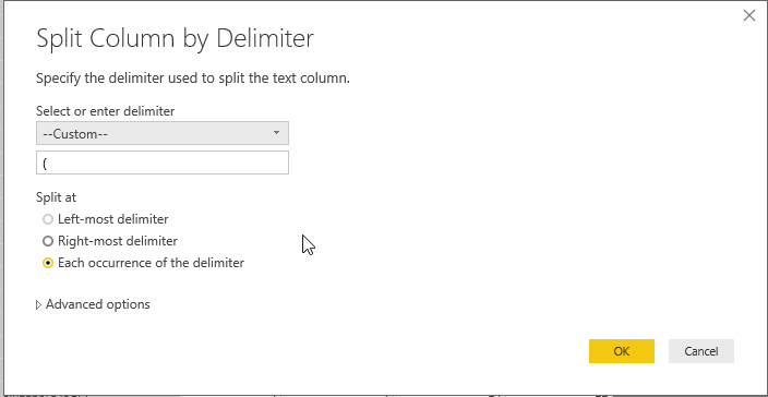 Split column by delimiter