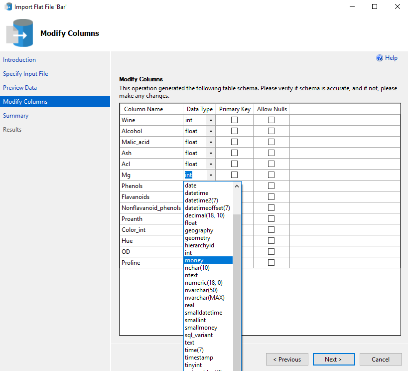 sql server management studio import csv