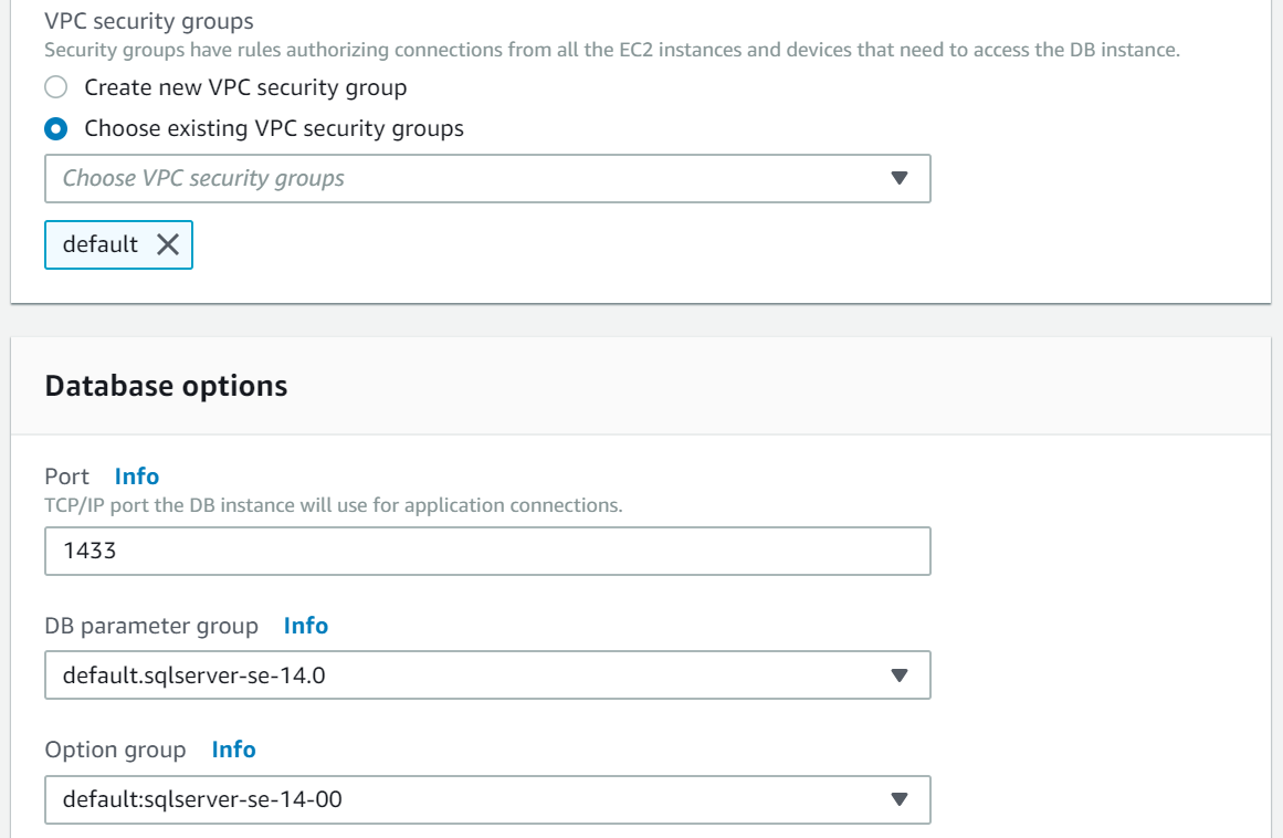 AWS RDS SQL Server - Security groups