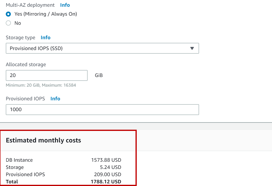 AWS SQL Server - Storage type