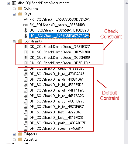 Constraints in SQL FILETABLE