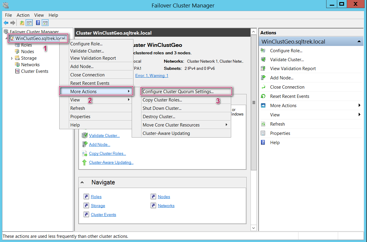 Failover cluster manager