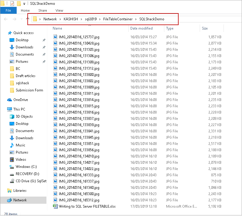 Files in SQL Server FILETABLE