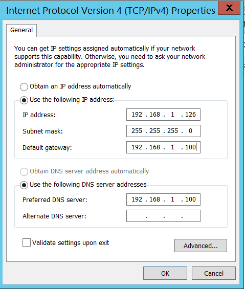 Internet protocol Version 4 TCP/IPv4 - properties