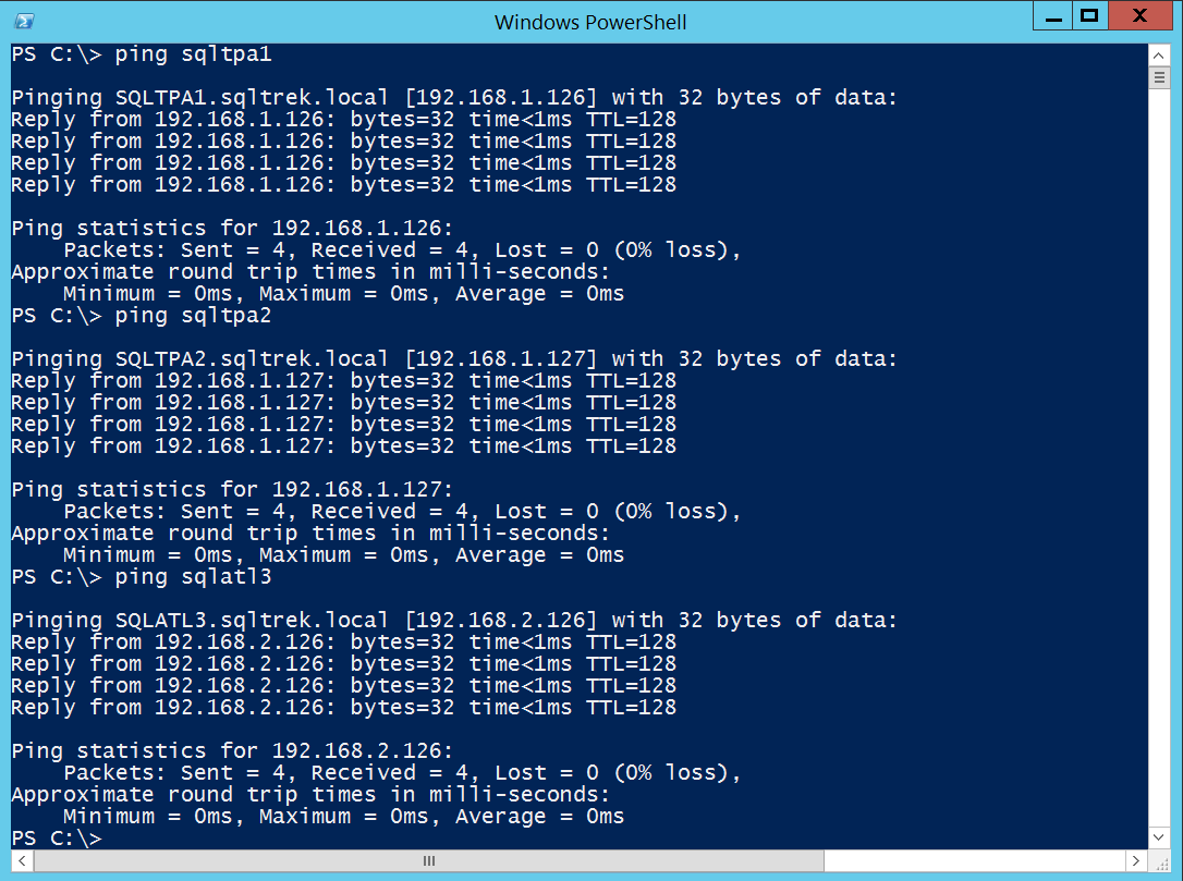 Let’s validate all my configuration settings done so far.
From SANDC machine:
