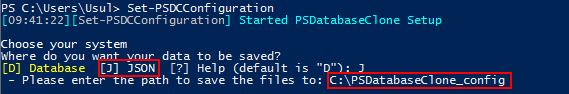 PSDatabaseClone JSON configuration