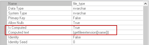 SQL FILETABLE table columns