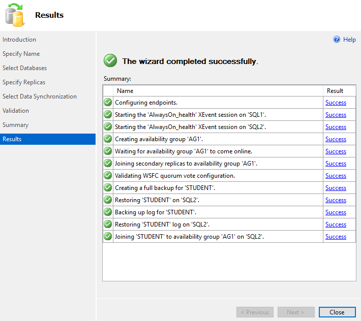 SQL Server AlwaysOn High Availability - Results