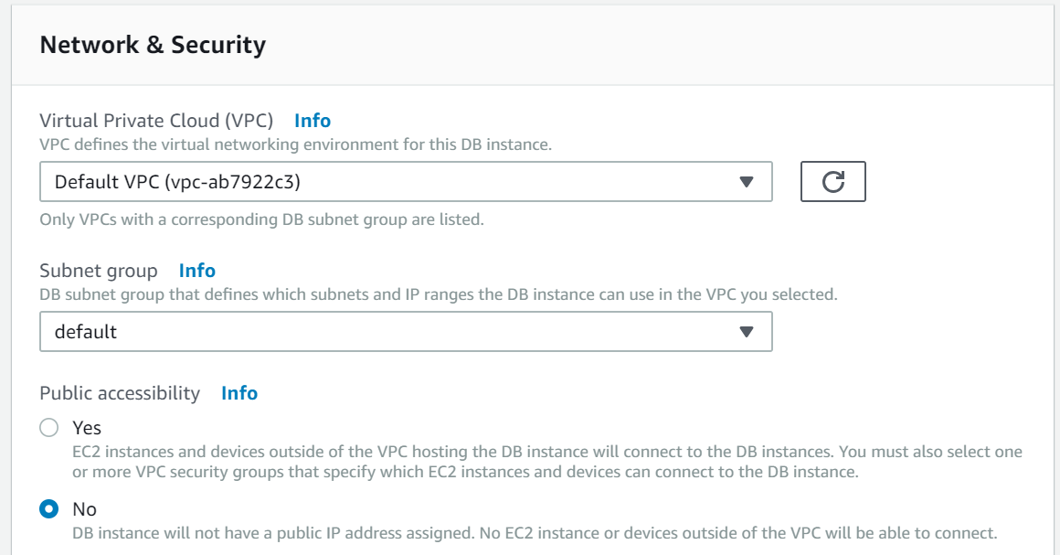 VPC and public accessibility