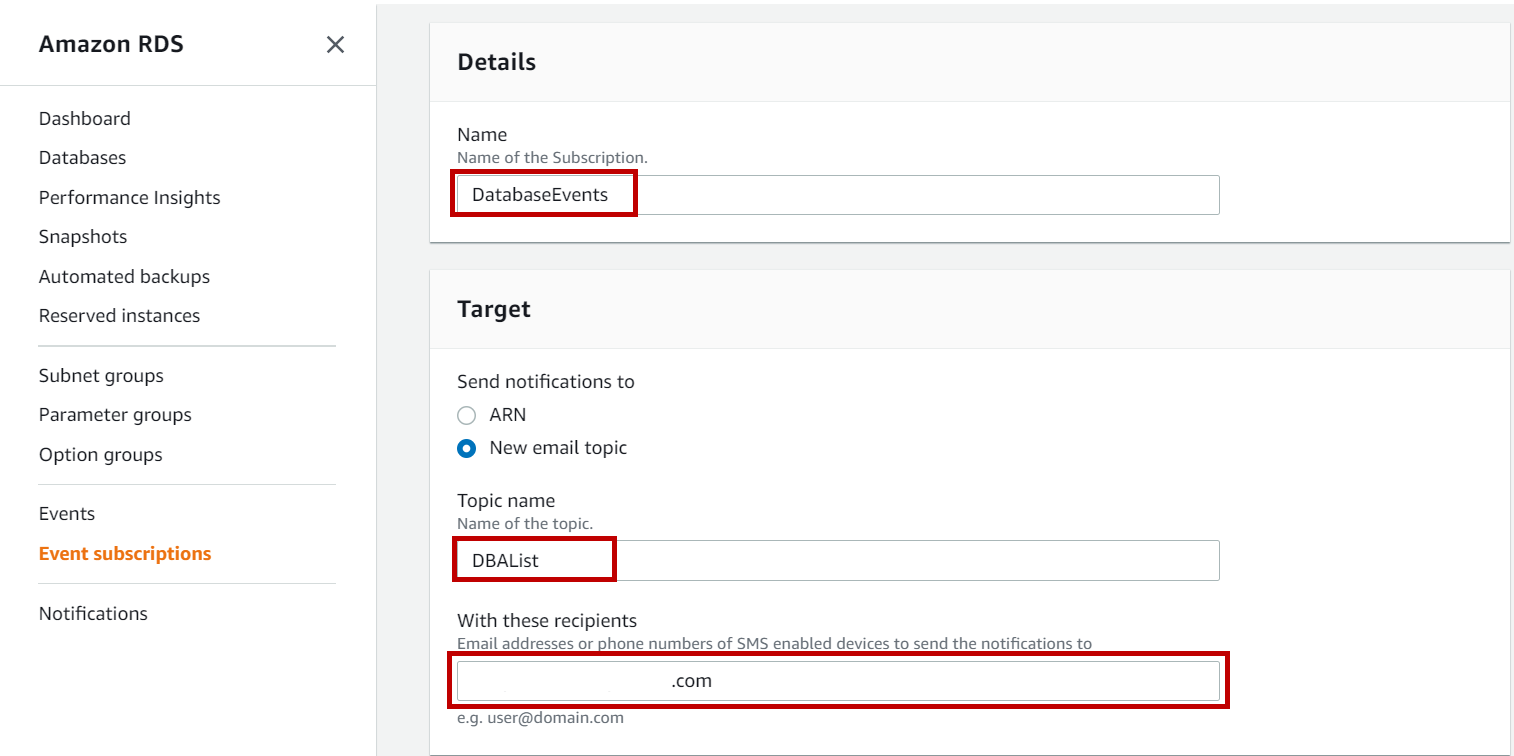 AWS RDS SQL Server - Event subscription