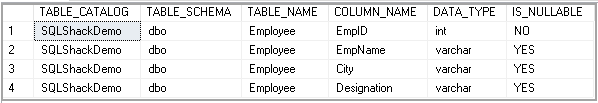 Get data about column