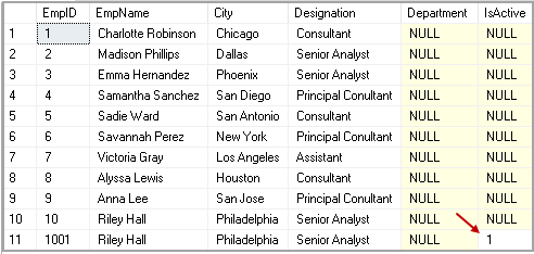 SQL Add Column - Insert new row