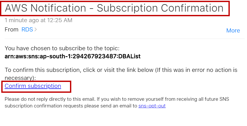 Subscription Confirmation Email