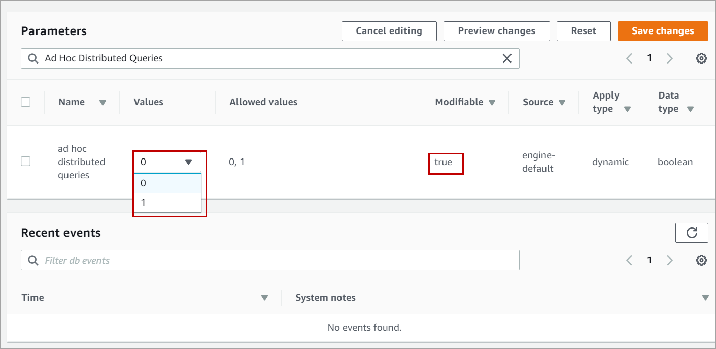 edit configuration value