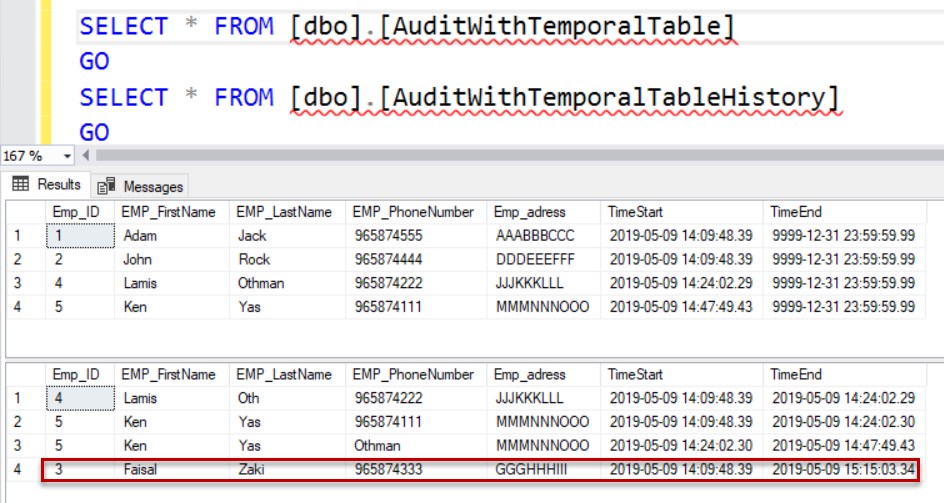 SQL audit - Result After Delete