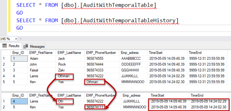 SQL Server audit - Result After Update