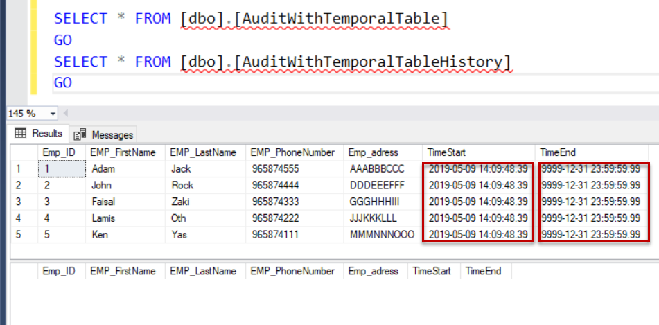 SQL Server audit - ResultAfterInsert