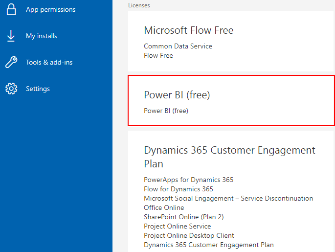 Subscription details for a Dynamics 365 Customer Engagement Plan