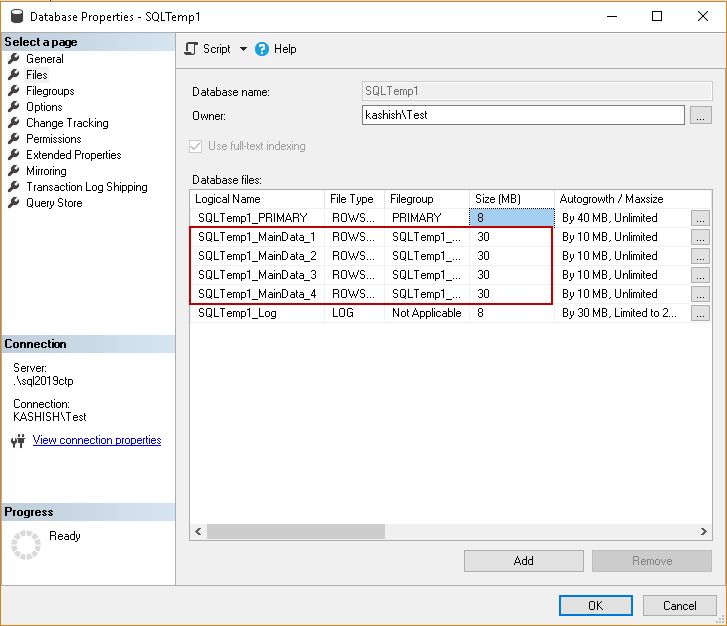 Verify secondary data files