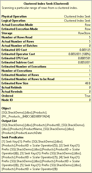 Clustered Index Seek 