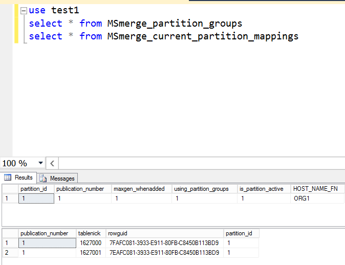 Publication data in merge replication