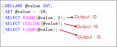 Overview Of Sql Server Rounding Functions Sql Round Ceiling And