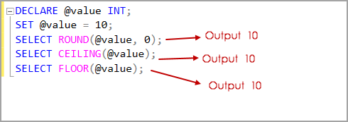 SQL Server rounding functions - SQL Round, SQL Ceiling, SQL Floor