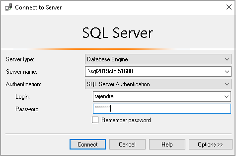 Connect to SQL server using user with public access