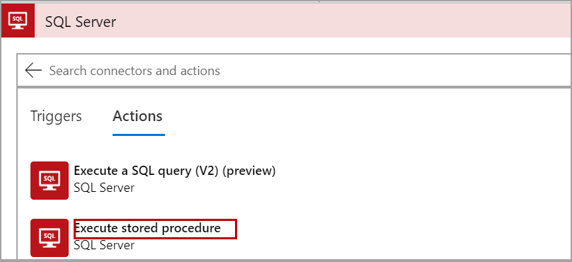 Execute procedure step in Logic App