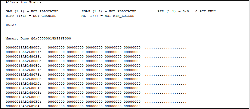 DBCC PAGE