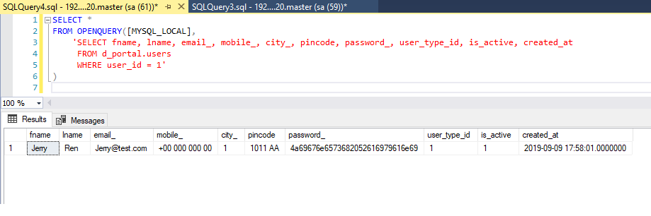 SELECT MySQL Statement(TSQL)