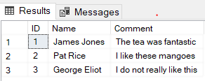 Data Table Showing Output For Second Set Of Data