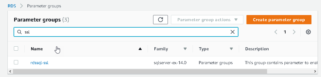 New parameter group