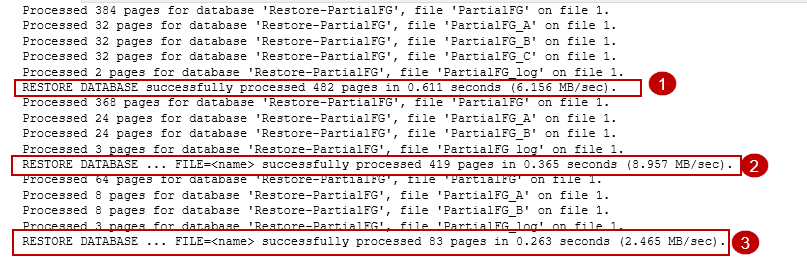 Restore database sequence