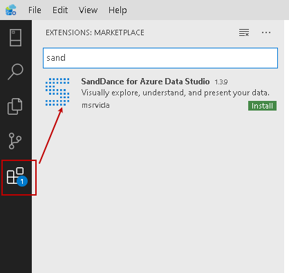 Install SandDance extension