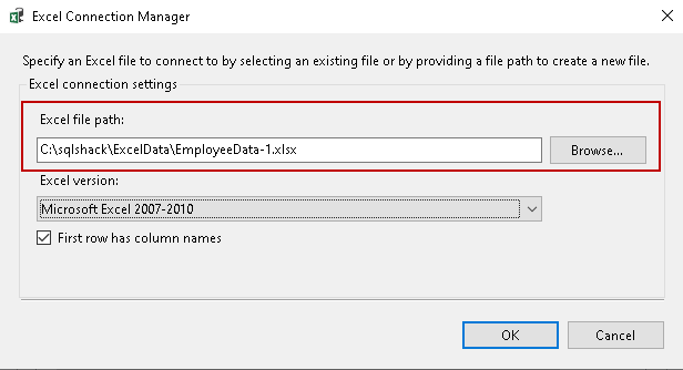 Excel connection Manager