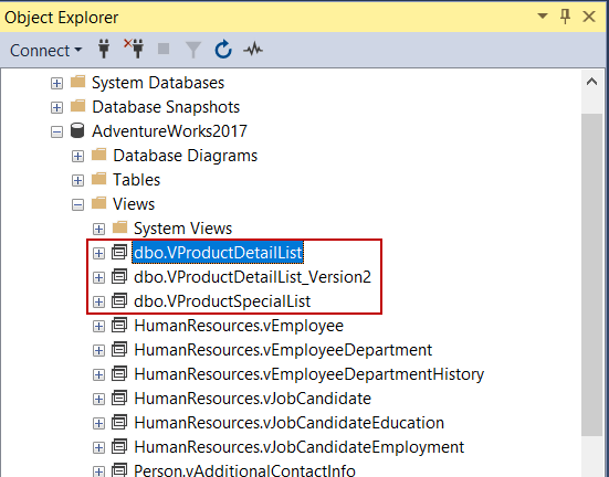 Monitoring the view of the database