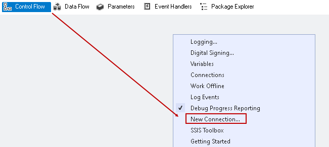 New connection SSIS