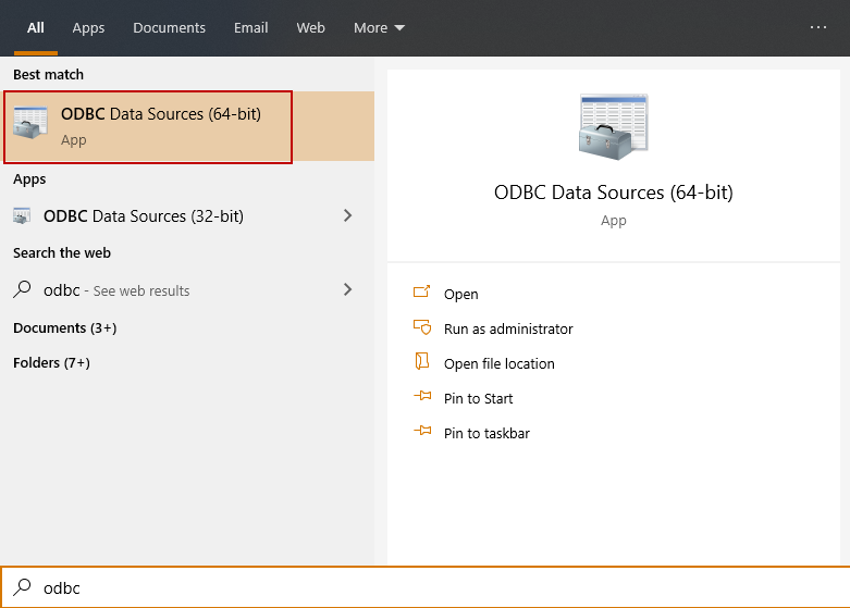 ODBC data source