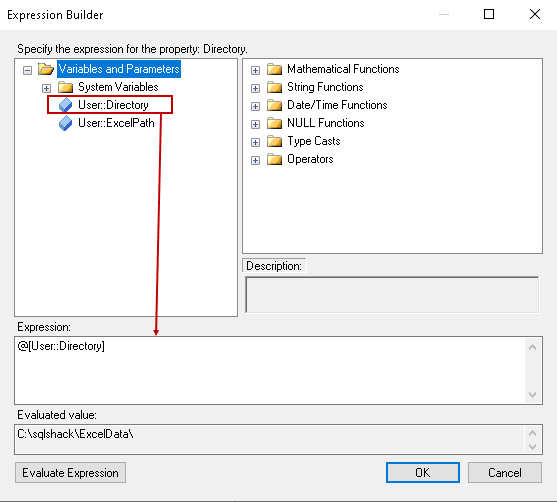 Specify expression for SSIS variable