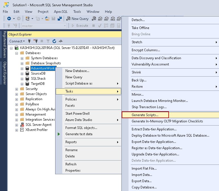 Generate data scripts using SSMS and Azure Data Studio