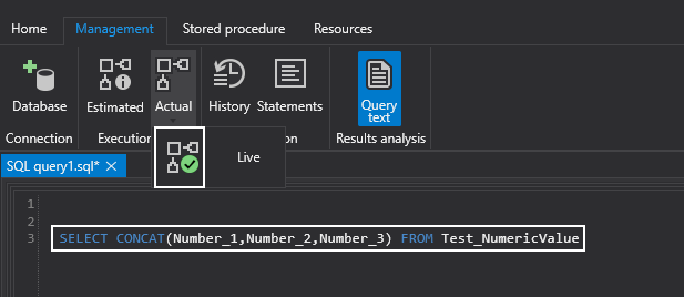 Generating execution plan of the CONCAT function in SQL