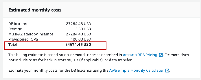 New estimated pricing