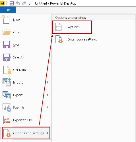 Options and settings